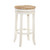 30" Natural And Antiqued White Solid Wood Swivel Backless Bar Height Bar Chair