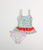 Floral & Tan stripes 2 pc swimsuit