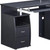 47" Espresso Wood Pedestal Computer Desk With Two Drawers