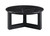 32" Black Genuine Marble and Wood Round Cross Legs Coffee Table