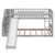 Gray Twin Over Twin Solid Wood Bunk Bed With Stairs And Slide And Drawers And Storage