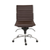Brown and Silver Adjustable Swivel Faux Leather Rolling Conference Office Chair