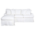 Sunset Trading Horizon Replacement Slipcover Only for T-Cushion Sectional Sofa with Chaise | Performance Fabric Washable Water-Resistant Stain-Proof | White