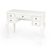 40" White Acacia Wood Writing Desk With Five Drawers