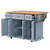 54" Light Blue Wood Barn Door Rolling Kitchen Island With Storage