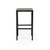 Set of Two 30" Gray Solid Wood Backless Outdoor Bar Height Chairs