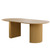 86" Natural Solid Wood Double Pedestal Base Oval Dining Table