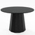 60" Black Solid Wood Pedestal Base Round Top Dining Table