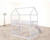White Twin Over Twin Dollhouse Wood Bunk Bed With Slide