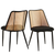 Set of Black Rattan Dining Chairs