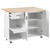49" White Wood Barn Door Rolling Kitchen Island With Storage