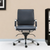 Blue and Silver Adjustable Swivel Faux Leather Rolling Conference Office Chair