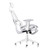 Gray and White Adjustable Height Swivel Rolling Gaming Chair