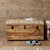 35" Beige and Brown Tufted Genuine Leather and Solid Wood Upholstered Storage Bench With Flip Top