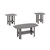 Homeroots Living Room Grey Table Set, 3-Piece