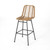 Set of Two 30" Black and Brown Iron Outdoor Bar Height Chairs