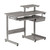 38" Gray and Silver Wood and Stainless Steel Computer Desk