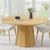 52" Oak Wood Pedestal Base Round Top Dining Table