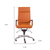 Amber and Silver Adjustable Swivel Faux Leather Rolling Executive Office Chair