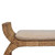 48" Beige and Brown Boucle and Solid Wood Upholstered Bench