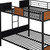 Black And Brown Full Over Full Metal Bunk Bed