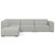 116" Gray Fabric Sofa With Ottoman With Brown Legs