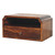 18" Brown Solid Wood Two Drawer Floating Nightstand
