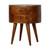 21" Chestnut Solid Wood Round Two Drawer Nightstand