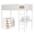 White Platform Wood Twin Loft Bed with Desk