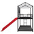 Red Twin Over Twin Metal Bunk Bed With Slide