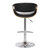 24" Black And Silver Solid Wood Swivel Low Back Adjustable Height Bar Chair