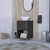 18" Black Wood Freestanding Single Door Bathroom Vanity With White Sink
