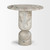24" Pink Marble Round Pedestal End Table