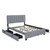 Gray Tufted Velvet Upholstered Queen Bed Frame With Trundle
