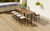 Nine Piece Natural and Black Wood Dining Set with Eight Chairs
