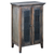 Sunset Trading Cottage Solid Wood Deco Carved Hall Cabinet | Distressed Black/Raftwood Brown Solid Wood | Fully Assembled Cupboard