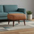 20" Brown Leather Round Footstool