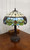 Homeroots Lighting 23" Stained Glass Two Light Jeweled Floral Accent Table Lamp, Tiffany Style, Dark Brown Base