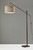 Sculptural Wood Floor Lamp with Adjustable Black Metal Arm - 4512839457260