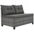 Eight Piece Gray Wicker Upholstered Cushions Sectional Seating Group With Table