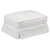 Sunset Trading Horizon Slipcovered Ottoman | Performance Fabric Washable Water-Resistant Stain-Proof | White