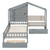 Gray Wood Twin House Bed