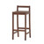 30" Brown Solid Wood Low Back Outdoor Bar Height Chair