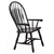 Sunset Trading Black Cherry Selections Comfort Back Windsor Dining Chair with Arms | Antique Black Cherry Distressed Solid Wood | Fully Assembled Armchair