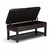 44" Brown and Dark Brown Leather Ottoman With Storage
