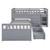Gray Four Poster Wood Twin Loft Bed with Desk and Shelves