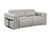 73" Light Gray and Black Italian Leather Power Reclining Loveseat