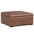 36" Walnut and Brown Upholstery Storage Ottoman