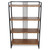 47" Brown Distressed Metal and Wood Four Tier Etagere Bookcase