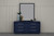68" Blue Wood Six Drawer Double Dresser
